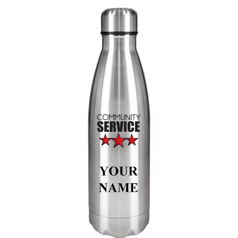 SILVER WATER BOTTLE 17 OZ