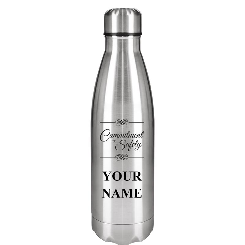 SILVER WATER BOTTLE 17 OZ