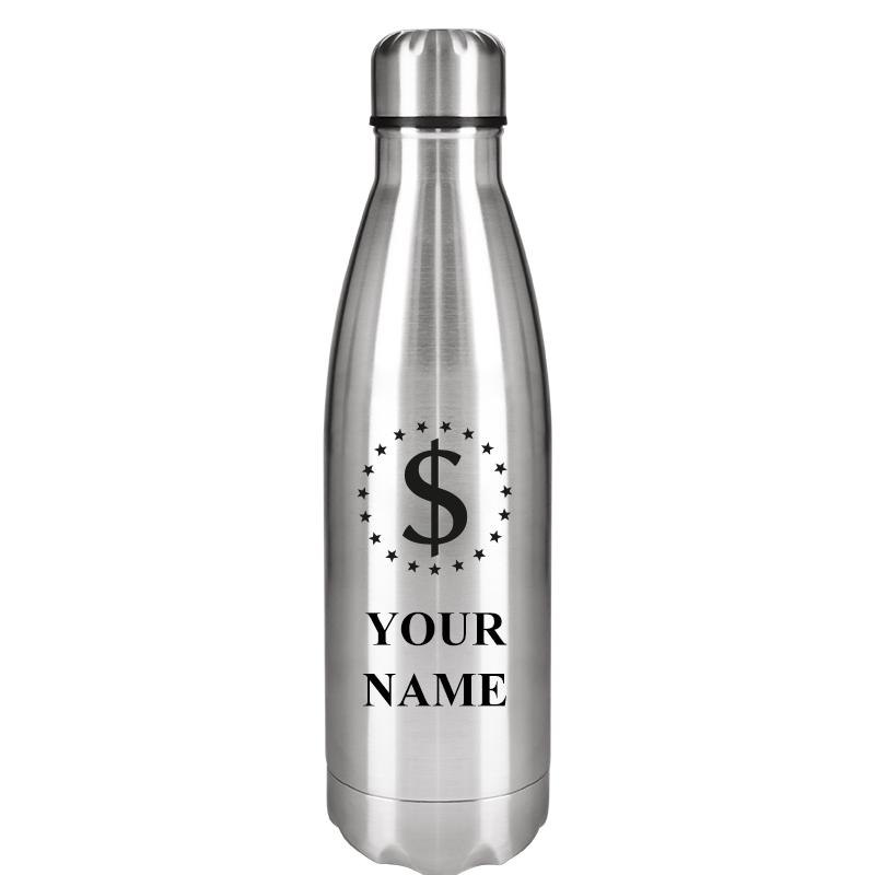 SILVER WATER BOTTLE 17 OZ