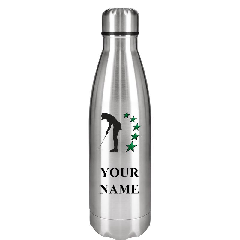 SILVER WATER BOTTLE 17 OZ