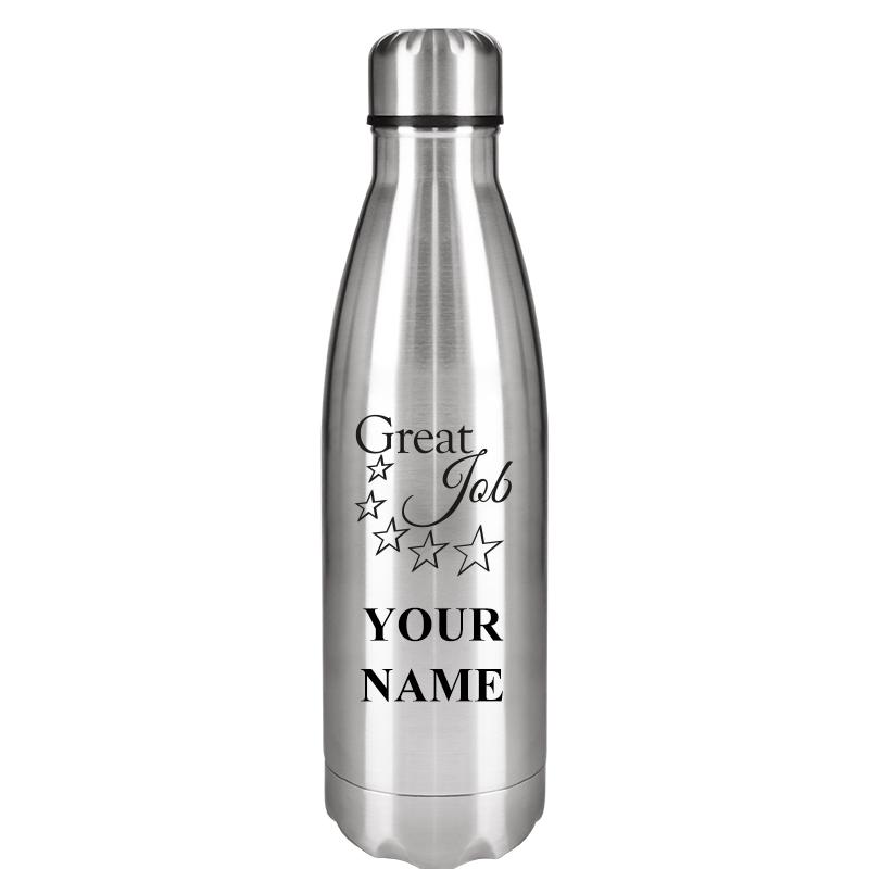 SILVER WATER BOTTLE 17 OZ