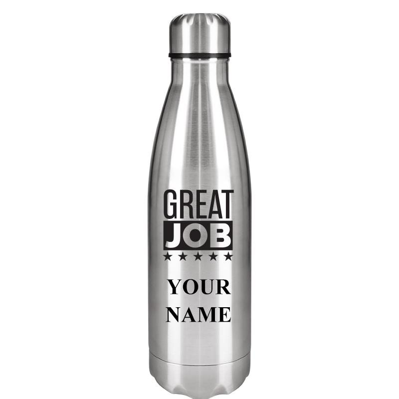 SILVER WATER BOTTLE 17 OZ