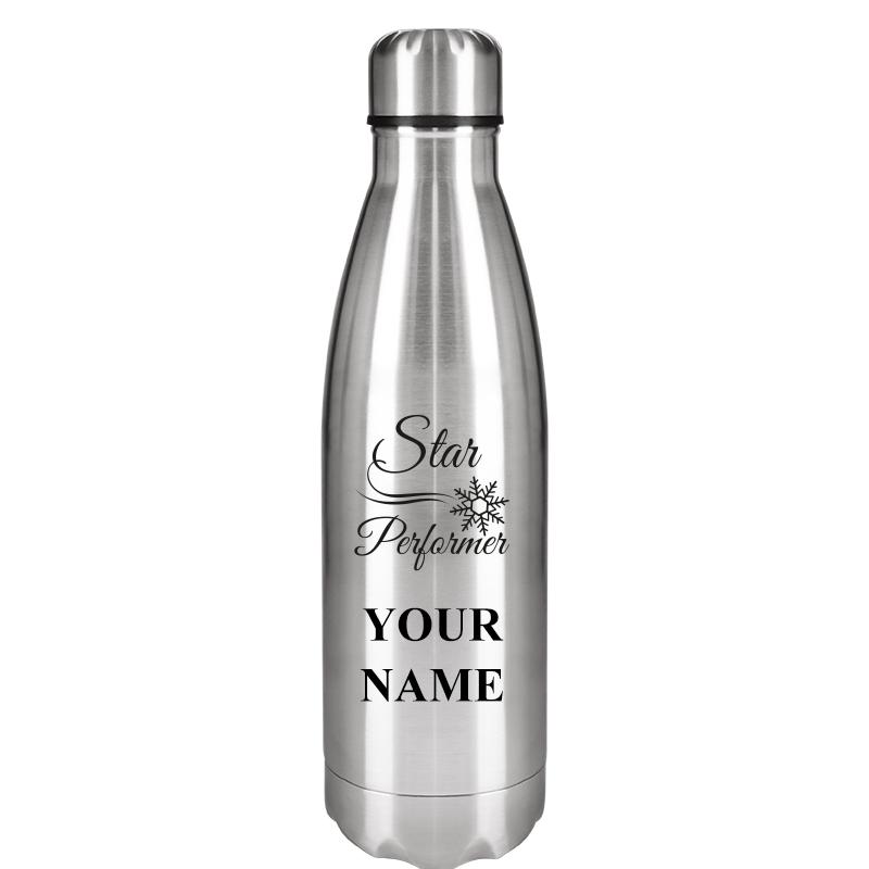 SILVER WATER BOTTLE 17 OZ