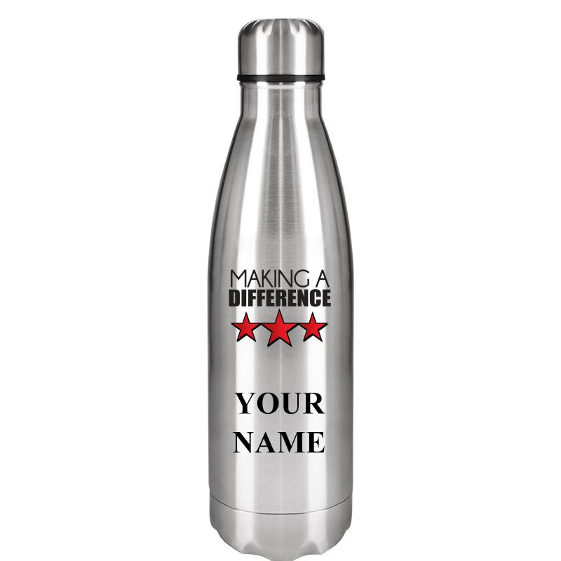 SILVER WATER BOTTLE 17 OZ