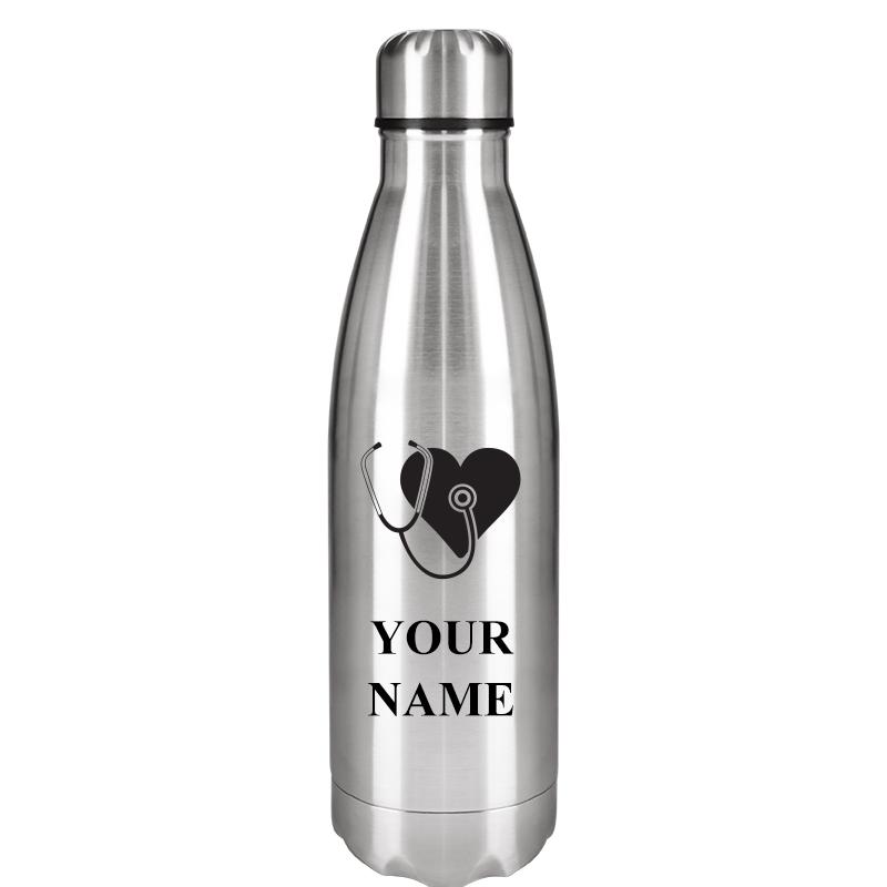 SILVER WATER BOTTLE 17 OZ
