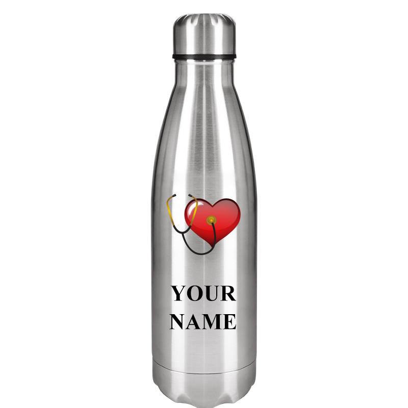 SILVER WATER BOTTLE 17 OZ