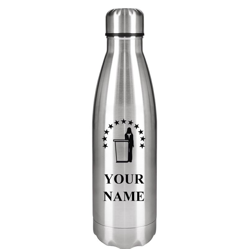 SILVER WATER BOTTLE 17 OZ
