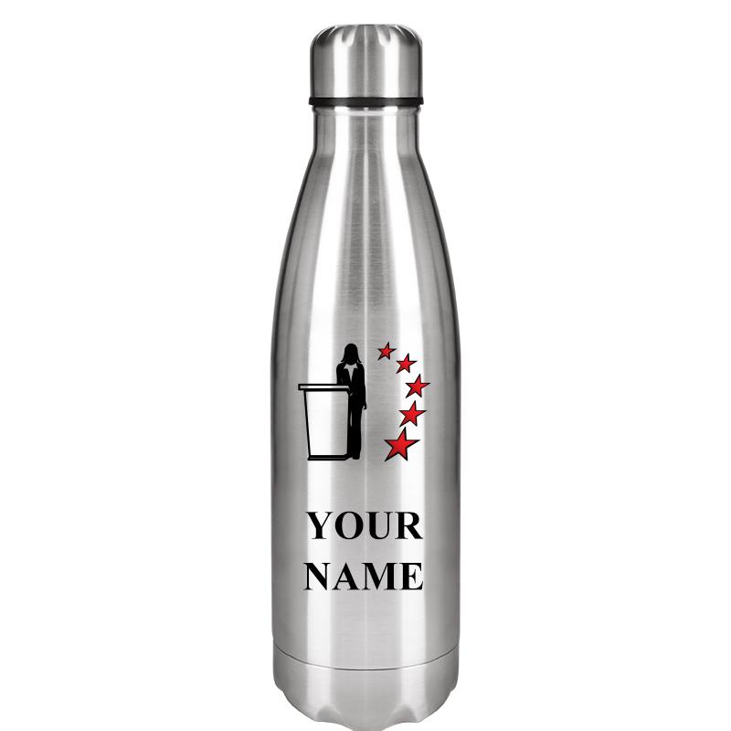 SILVER WATER BOTTLE 17 OZ