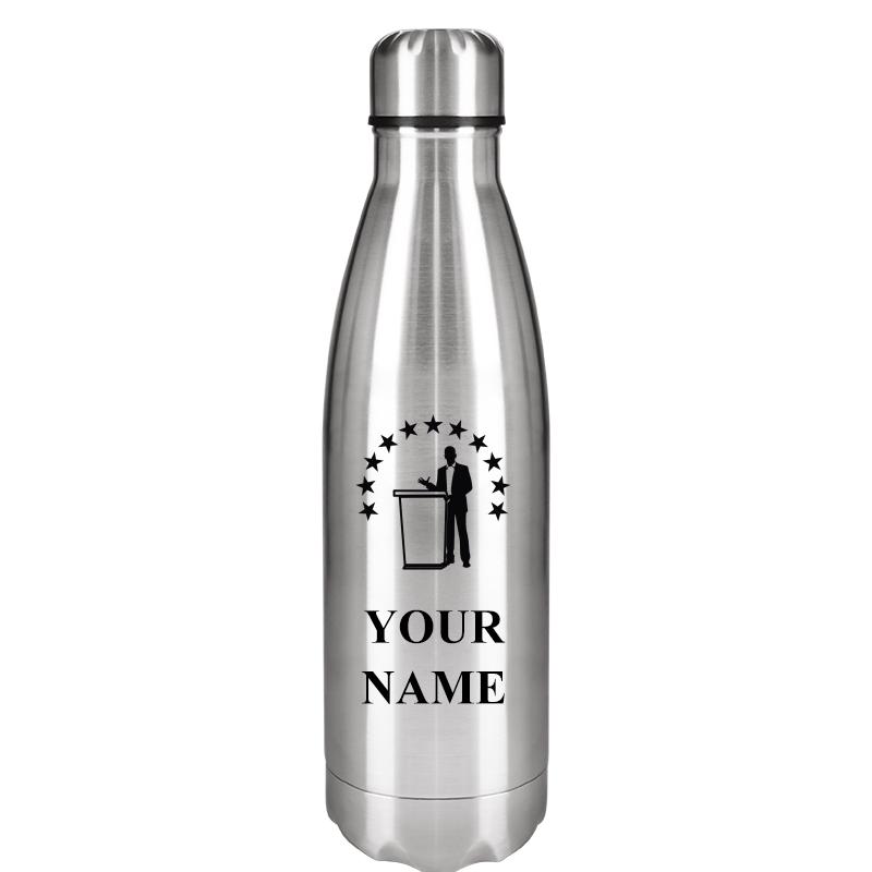 SILVER WATER BOTTLE 17 OZ