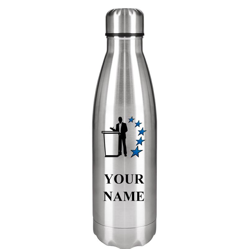 SILVER WATER BOTTLE 17 OZ