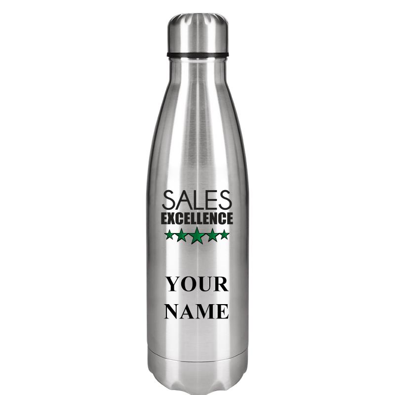 SILVER WATER BOTTLE 17 OZ