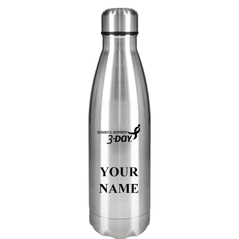 SILVER WATER BOTTLE 17 OZ
