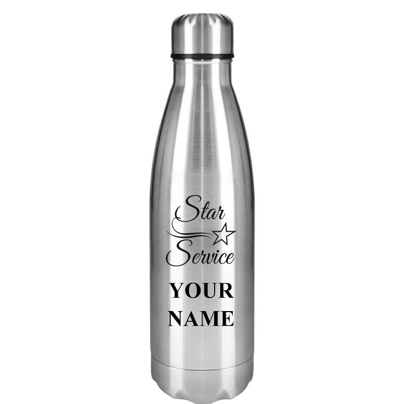 SILVER WATER BOTTLE 17 OZ
