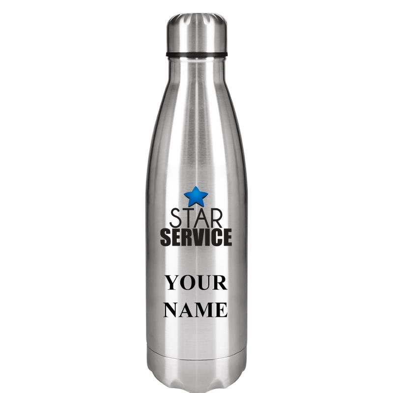 SILVER WATER BOTTLE 17 OZ
