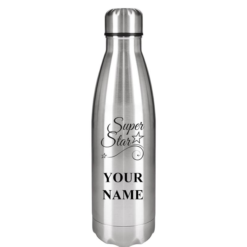 SILVER WATER BOTTLE 17 OZ