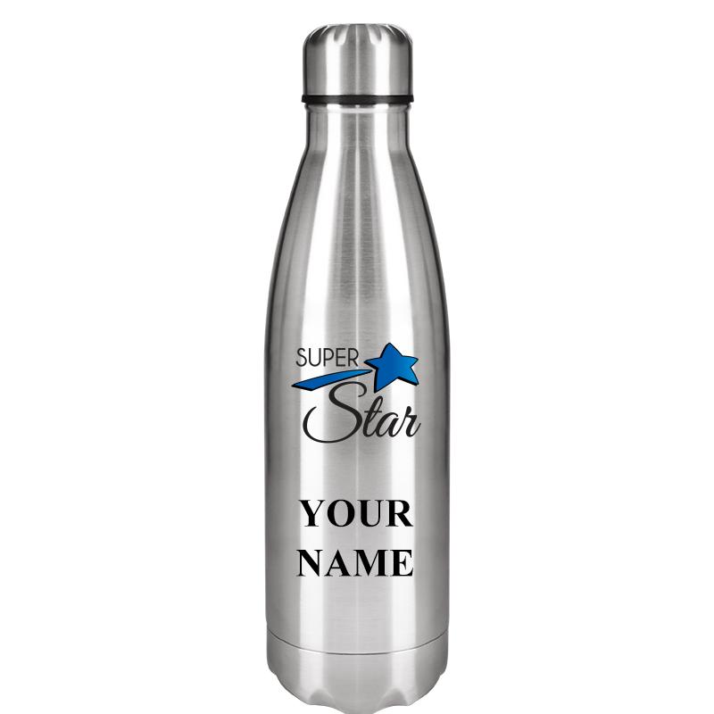 SILVER WATER BOTTLE 17 OZ