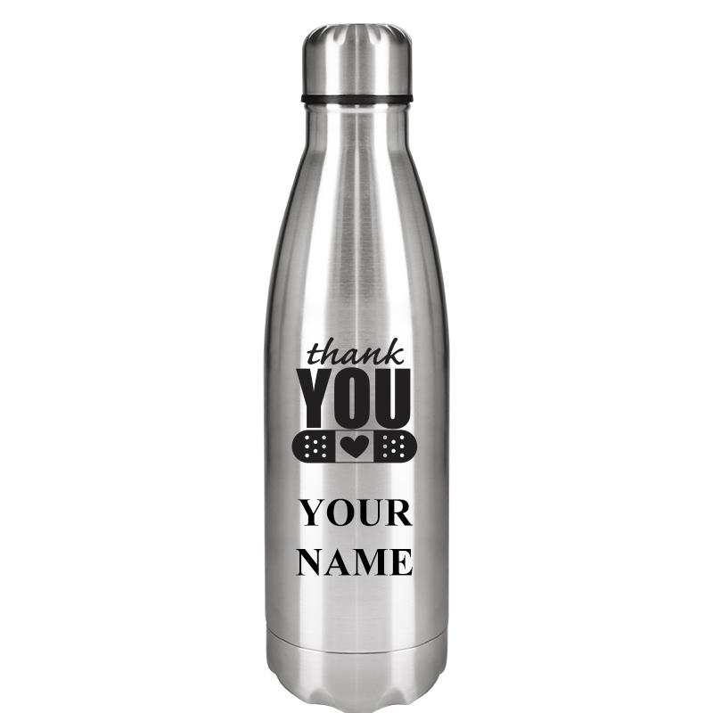 SILVER WATER BOTTLE 17 OZ
