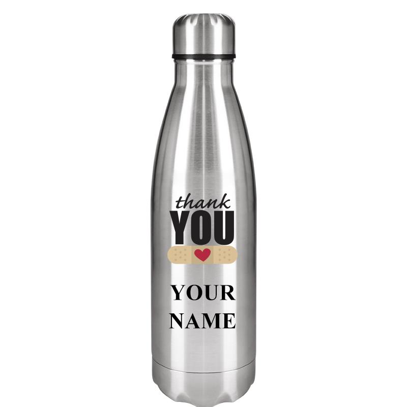 SILVER WATER BOTTLE 17 OZ