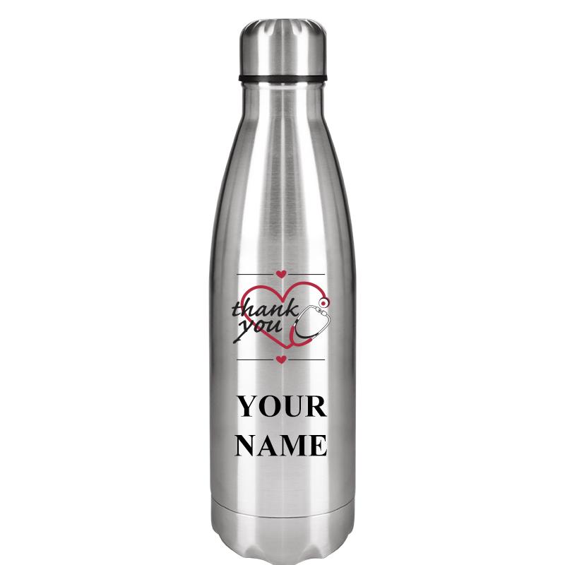 SILVER WATER BOTTLE 17 OZ