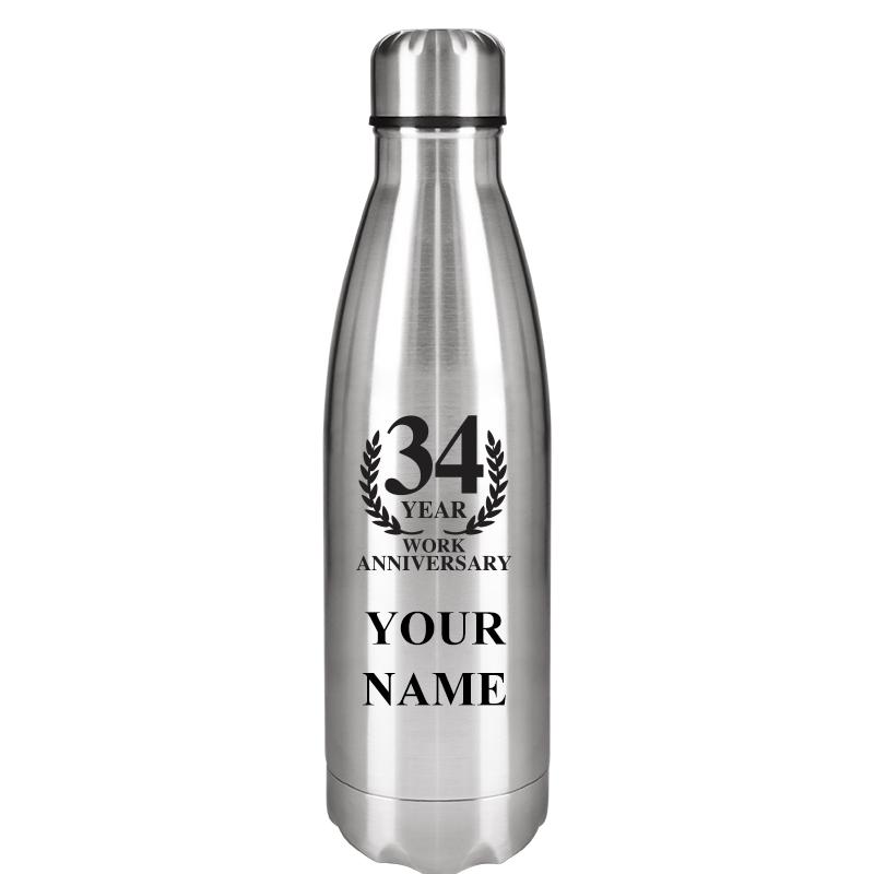 SILVER WATER BOTTLE 17 OZ