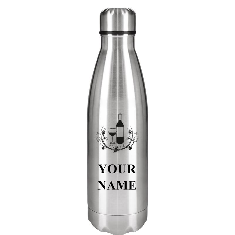 SILVER WATER BOTTLE 17 OZ