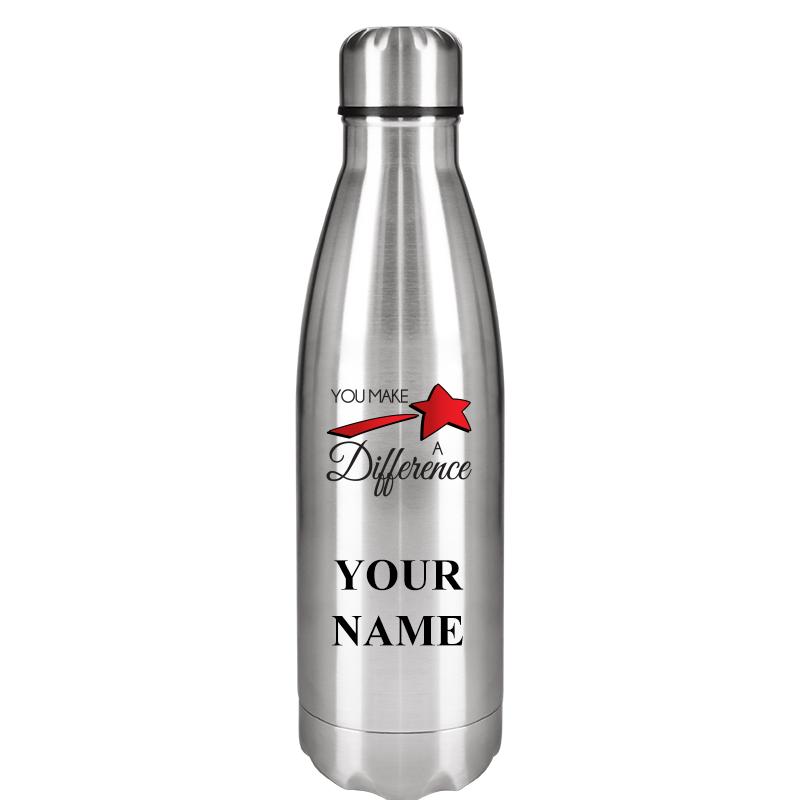 SILVER WATER BOTTLE 17 OZ