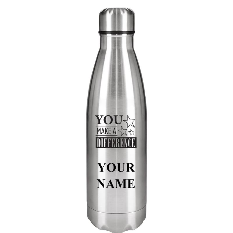 SILVER WATER BOTTLE 17 OZ