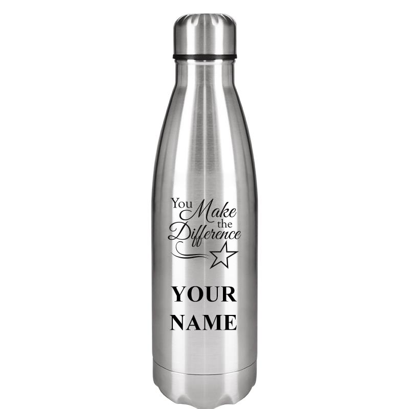 SILVER WATER BOTTLE 17 OZ