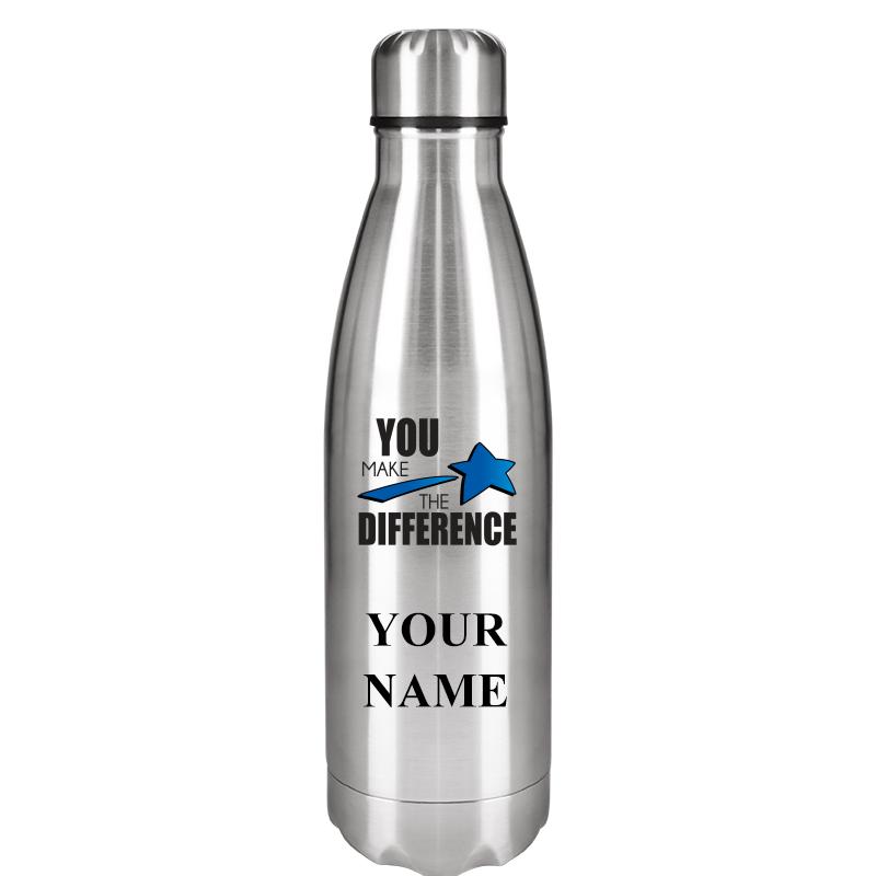 SILVER WATER BOTTLE 17 OZ