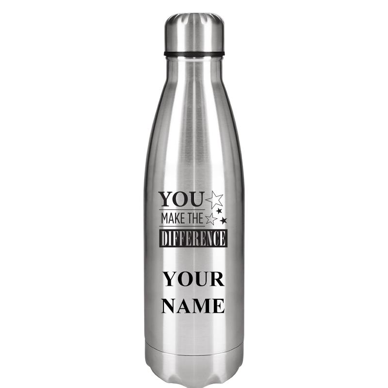 SILVER WATER BOTTLE 17 OZ