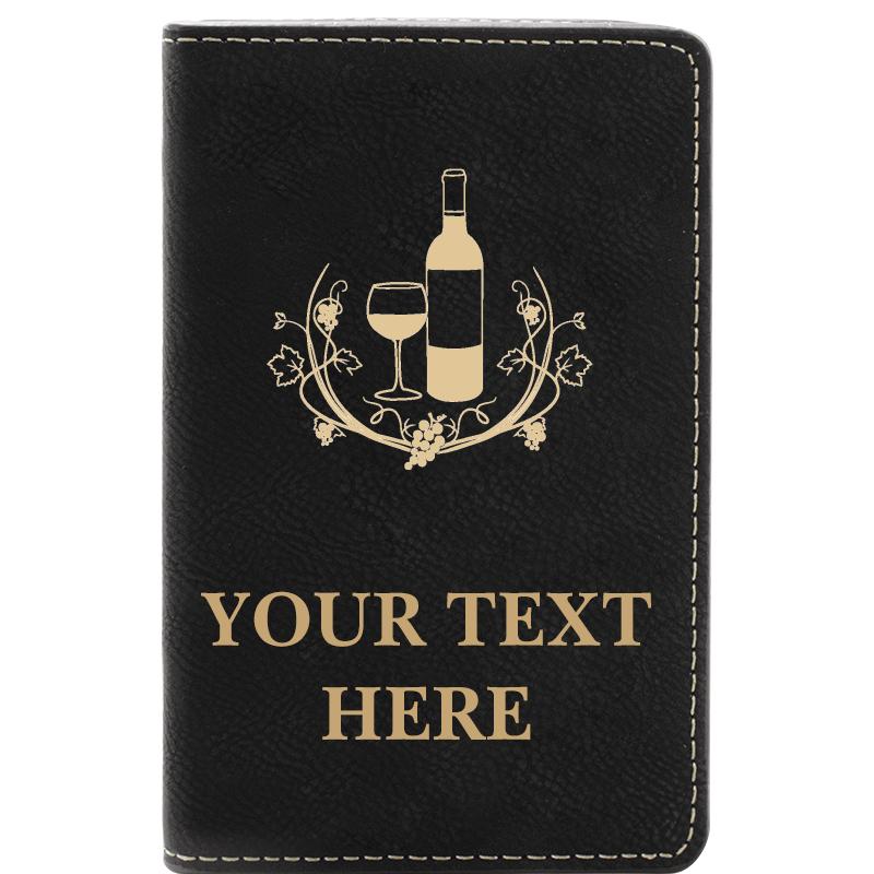 LEATHER WINE SET BLACK 2 PC