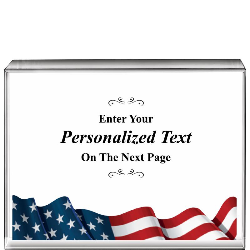 4"x3"FLAG HRZNTL DISPLY CRYSTL