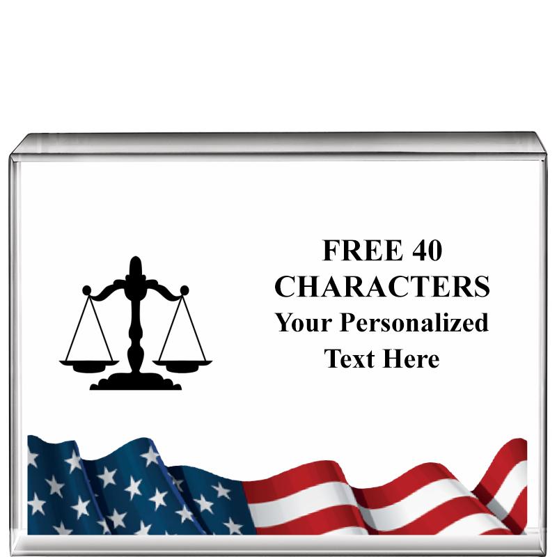 4"x3"FLAG HRZNTL DISPLY CRYSTL