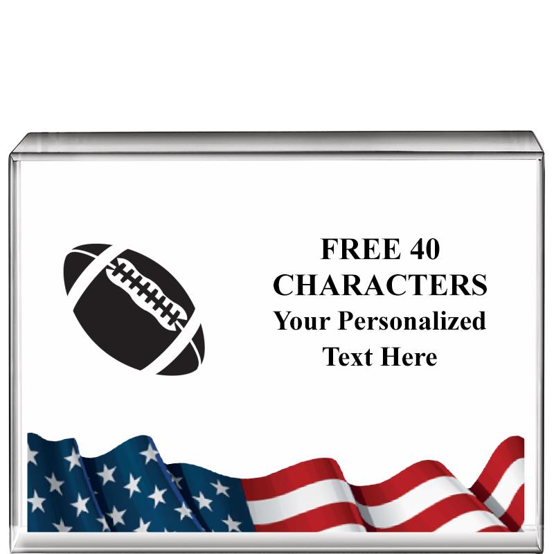 4"x3"FLAG HRZNTL DISPLY CRYSTL