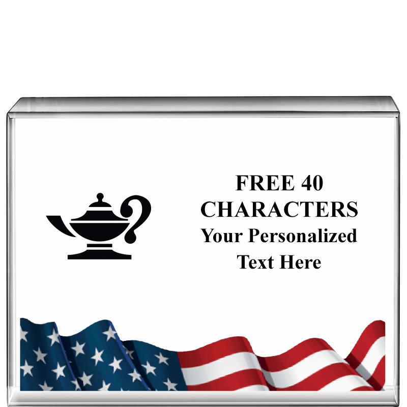 4"x3"FLAG HRZNTL DISPLY CRYSTL