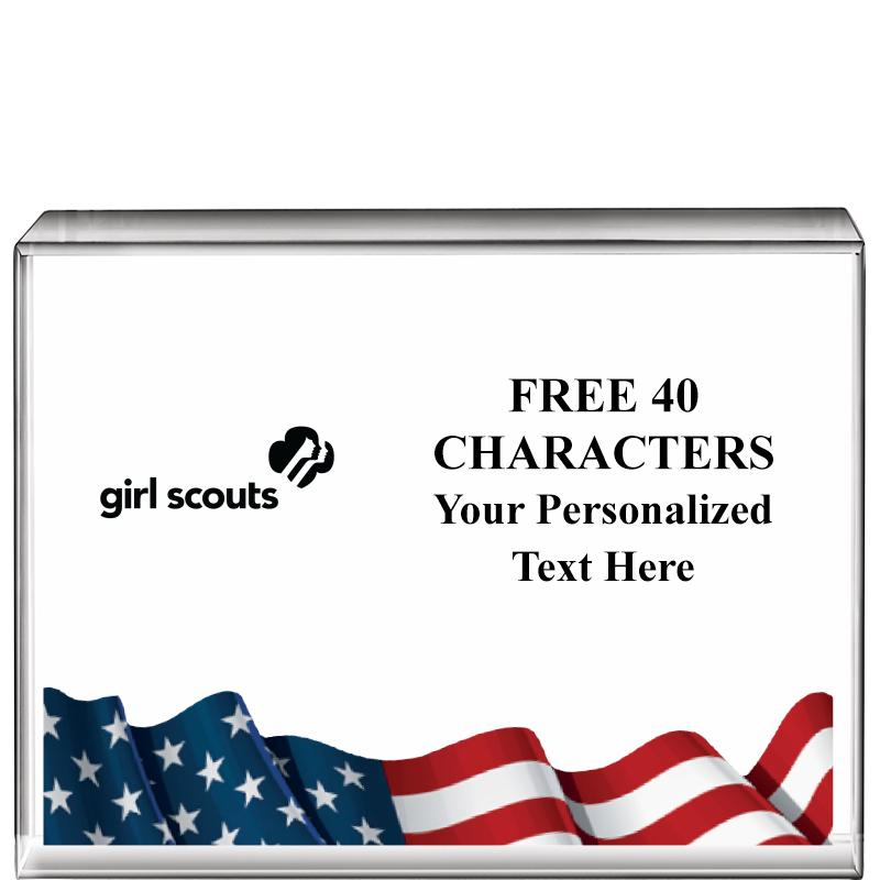 4"x3"FLAG HRZNTL DISPLY CRYSTL