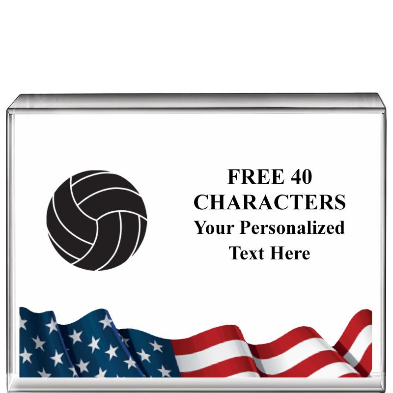 4"x3"FLAG HRZNTL DISPLY CRYSTL