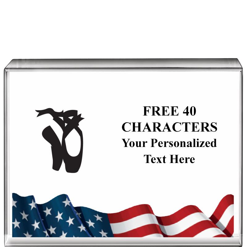 4"x3"FLAG HRZNTL DISPLY CRYSTL