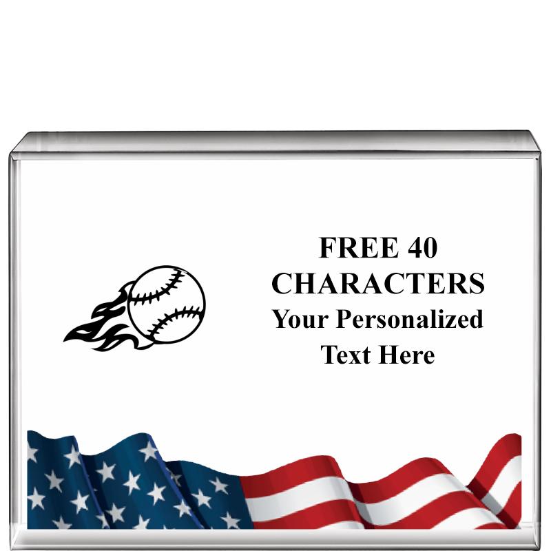 4"x3"FLAG HRZNTL DISPLY CRYSTL