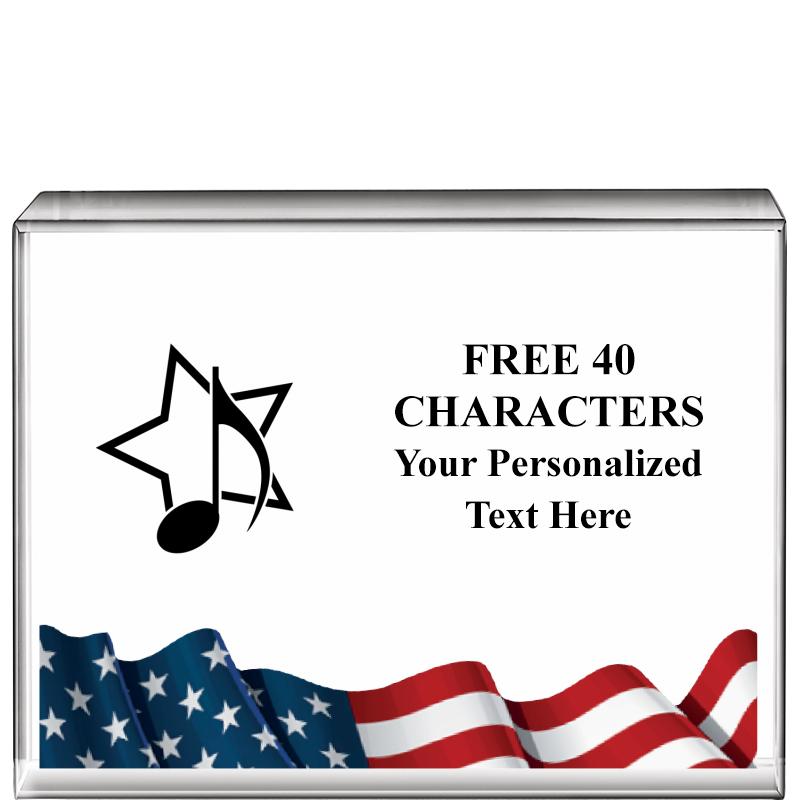 4"x3"FLAG HRZNTL DISPLY CRYSTL