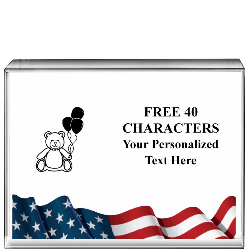 4"x3"FLAG HRZNTL DISPLY CRYSTL