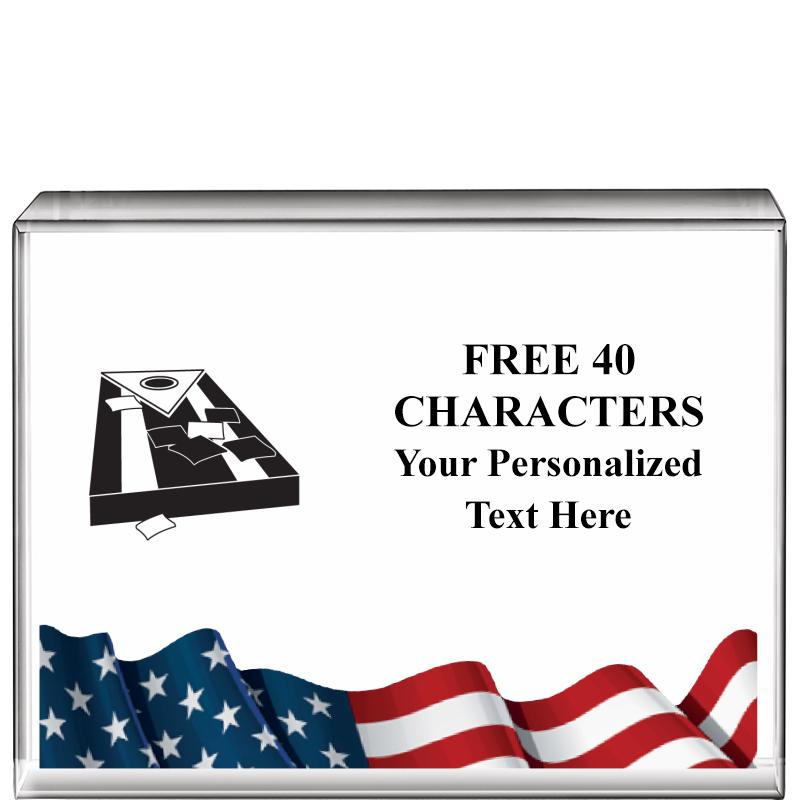 4"x3"FLAG HRZNTL DISPLY CRYSTL