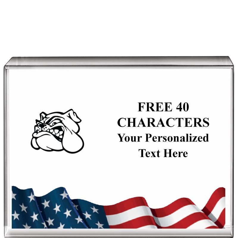 4"x3"FLAG HRZNTL DISPLY CRYSTL