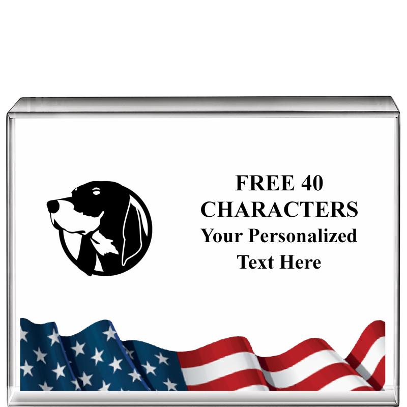 4"x3"FLAG HRZNTL DISPLY CRYSTL