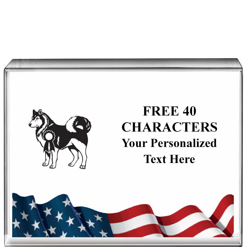 4"x3"FLAG HRZNTL DISPLY CRYSTL