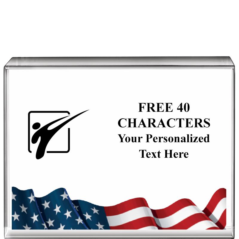 4"x3"FLAG HRZNTL DISPLY CRYSTL