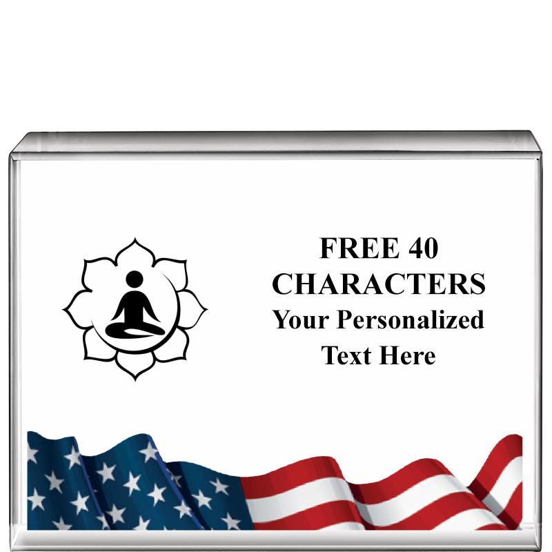 4"x3"FLAG HRZNTL DISPLY CRYSTL