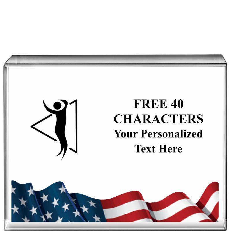 4"x3"FLAG HRZNTL DISPLY CRYSTL