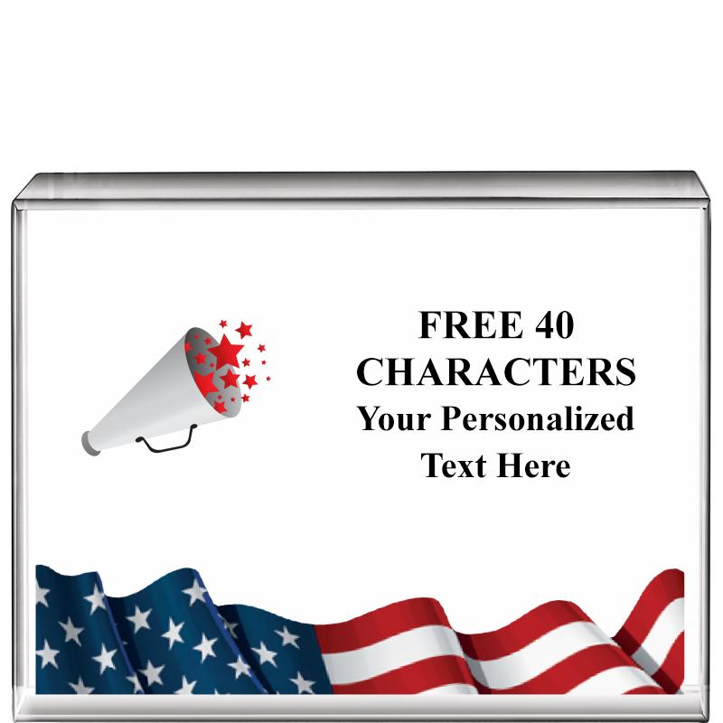 4"x3"FLAG HRZNTL DISPLY CRYSTL