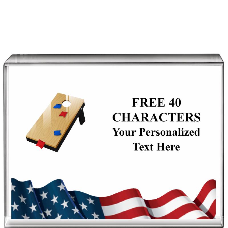 4"x3"FLAG HRZNTL DISPLY CRYSTL